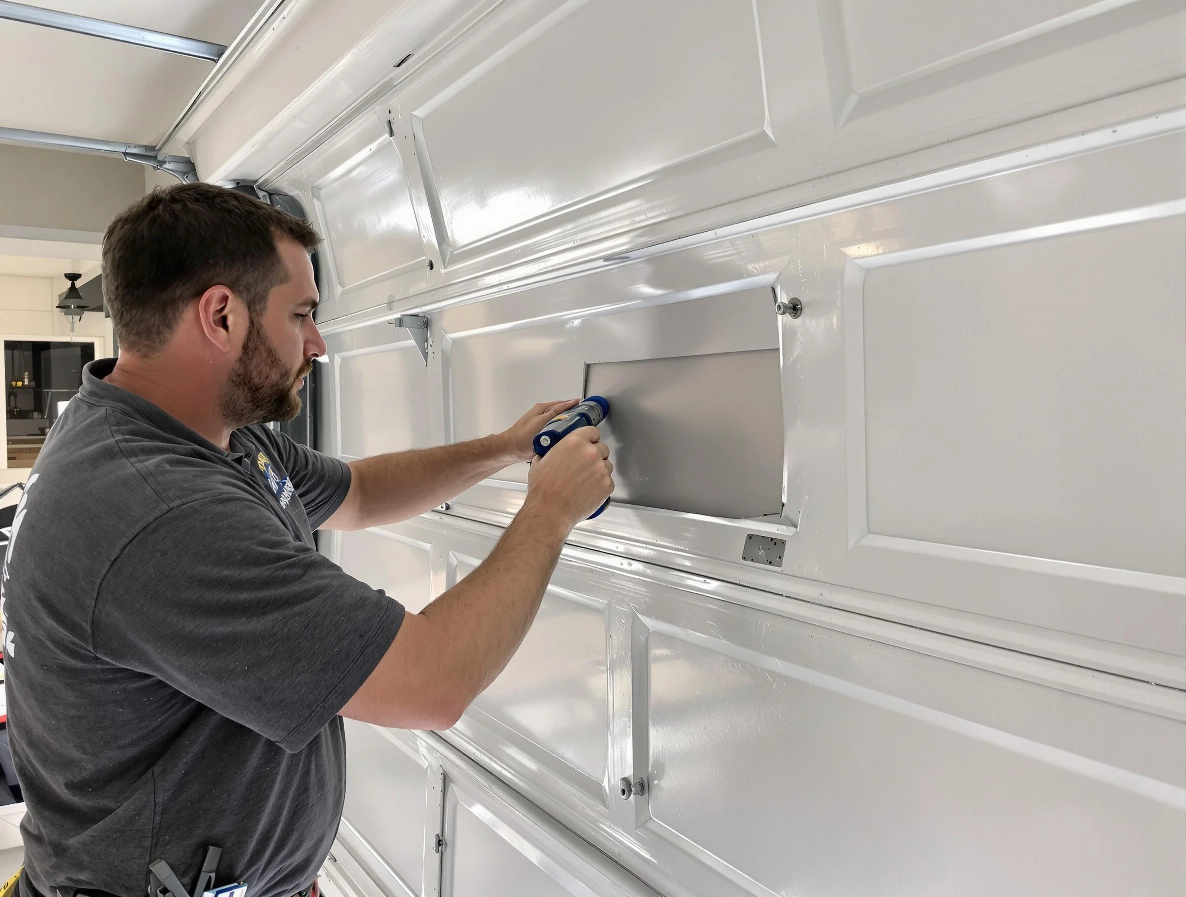 Garage door panel repair by Tuckahoe Garage Door Repair in Tuckahoe