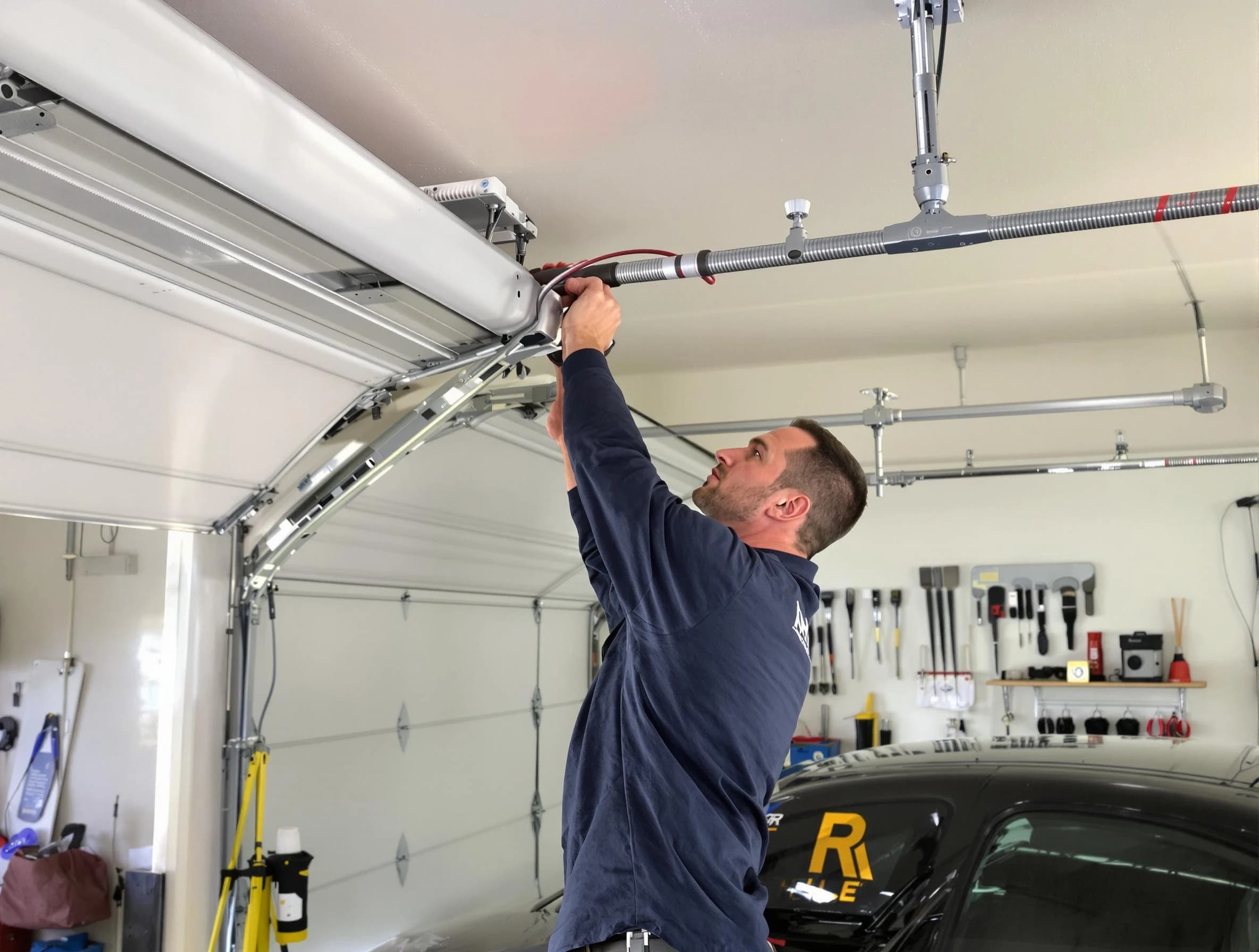 Tuckahoe Garage Door Repair technician performing garage door cable repair in Tuckahoe