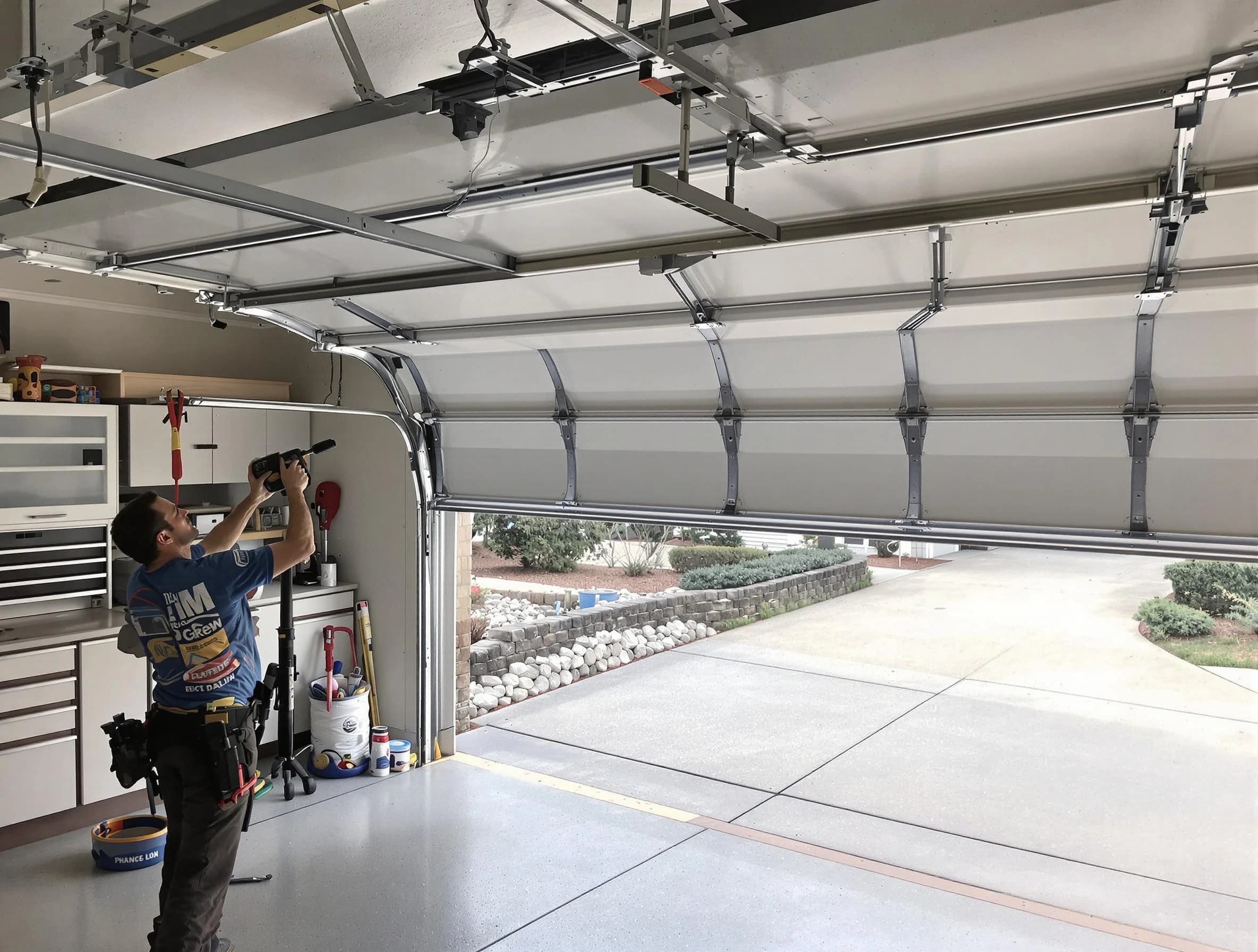 Garage door track repair service by Tuckahoe Garage Door Repair in Tuckahoe