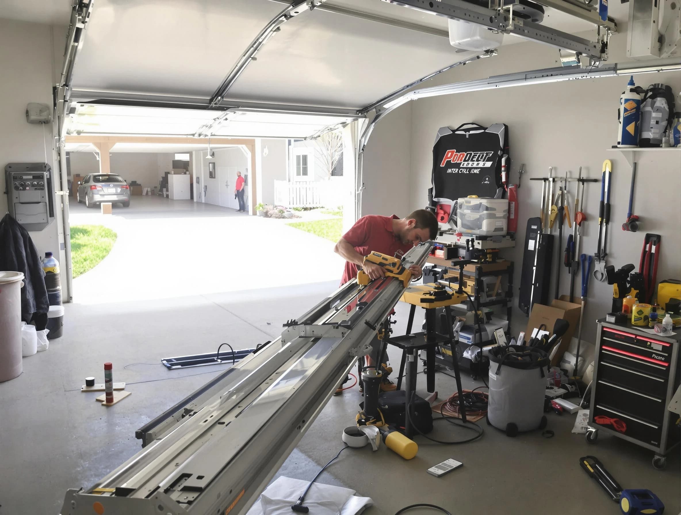 Tuckahoe Garage Door Repair expert performing track repair in Tuckahoe