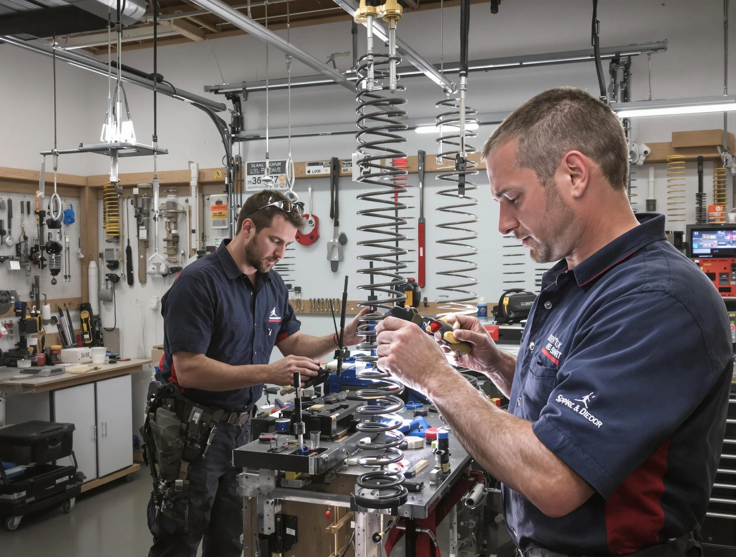 Garage door spring repair service by Tuckahoe Garage Door Repair in Tuckahoe
